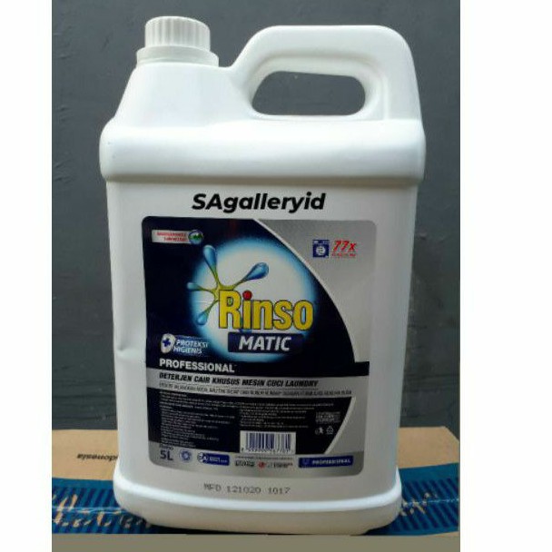 RINSO MATIC LIQUID 5 LITER RINSO MATIC CAIR 5L PROFESSIONAL BUKAAN ATAS DEPAN DETERJEN CAIR RINSO