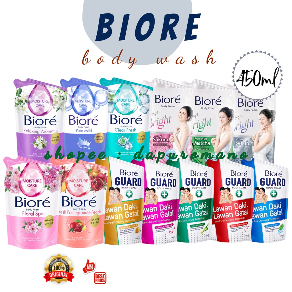 Jual Biore Body Wash Refill Ml All Varian Shopee Indonesia