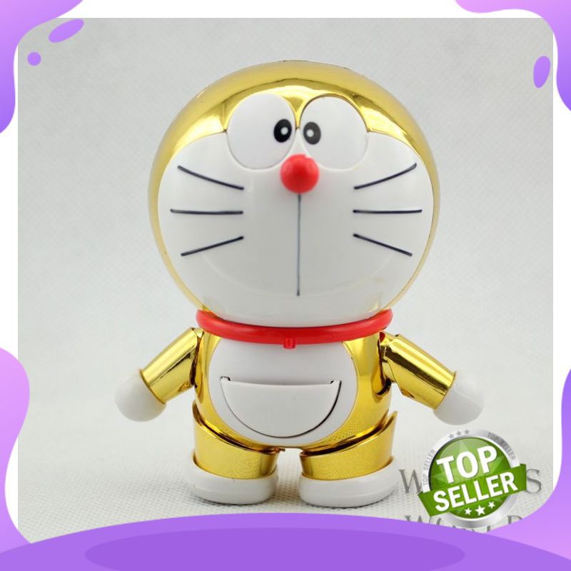 Action Figure Termurah Huong Anime Gambar 9 Cm Doraemon Emas Catoon Pvc Koleksi Model Mainan Boneka