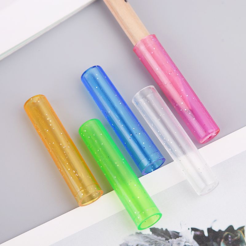 Mary 6Pcs Penutup Lengan Pensil Lucu Extender Pelindung Plastik Perlengkapan Sekolah New