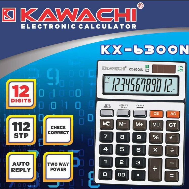 

Kalkulator 12 Digit Auto Reply Kawachi KX6300N