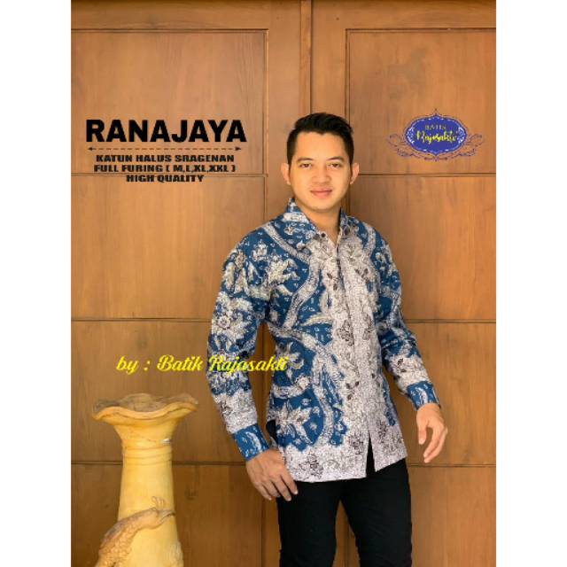 Batik Solo RANAJAYA Kemeja Pria Katun Halus Full Furing