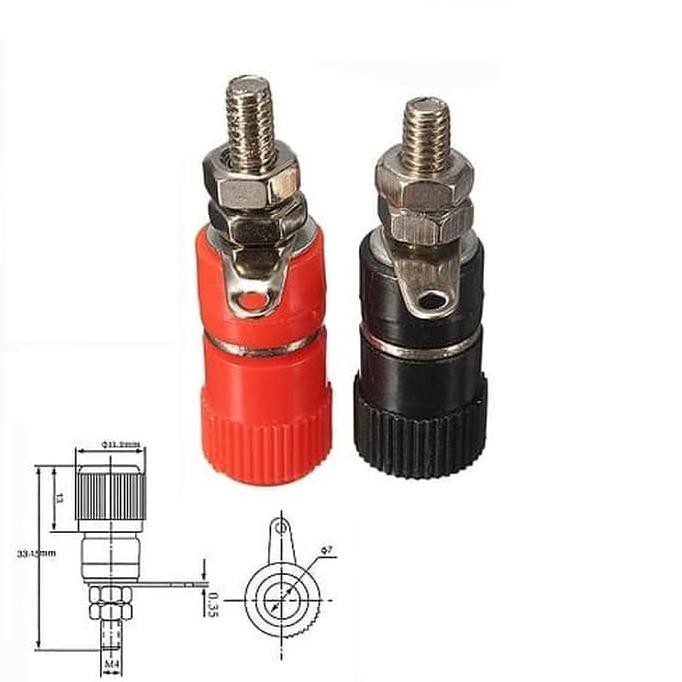 

Terminal Binding Post Connector Jack Banana Merah Hitam Ba-77B Dhtron92 Diminati Banget