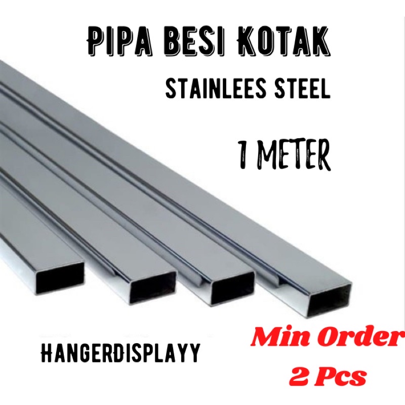 Pipa Kotak Stainless 100 cm | Gantungan Baju Display