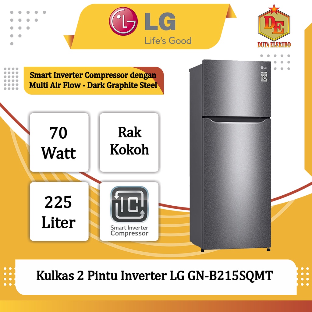 Kulkas 2 Pintu LG GNB 215 SQMT Inverter