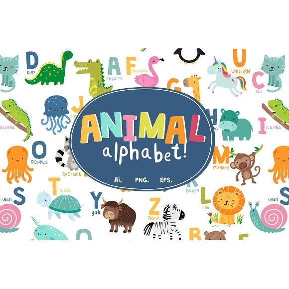 Animal Alphabet Vector Set