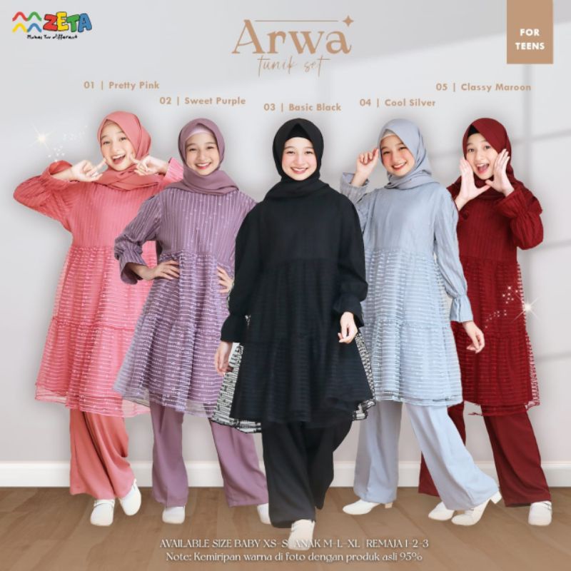Setelan Anak Muslim Arwa SET KULOT TILE STYLISH By ZETA OUTFIT