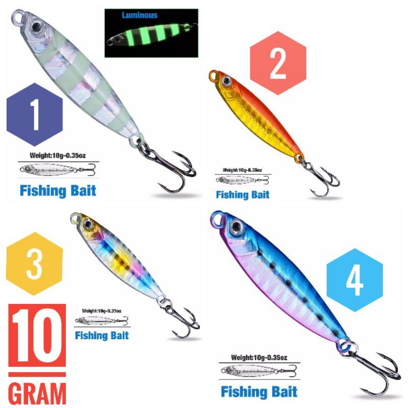 Metal Jig Lure micro UL Ultralight Fishing 10 gram