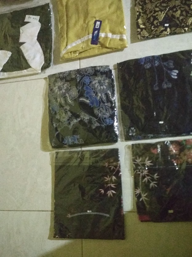 Batik Couple Keluarga Modern Sania Ruffle Ori Ndoro Motif Sakura Biru Batik Pekalongan Size Jumbo