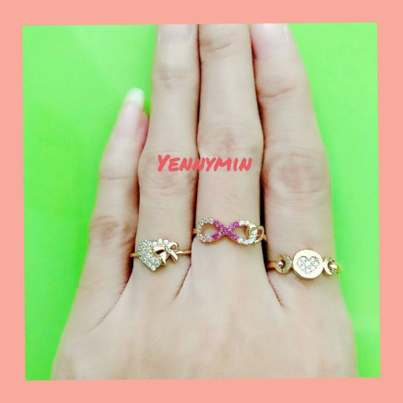 CINCIN WANITA UBS EMAS KADAR 375 MODEL LOVE PITA MATA, INFINITY MATA PINK, PLAT LOVE MATA
