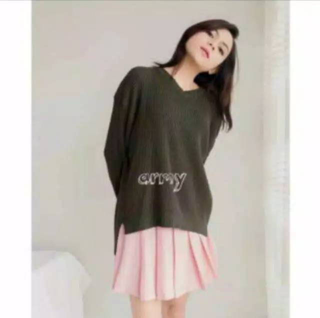 SWEATER RAJUT BOXI V NECK BAJU TANGAN PANJANG WANITA MURAH