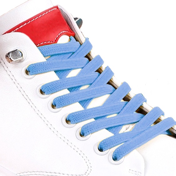 Original MR Shoelaces EF17 Elastic Cyan Sian Tali Sepatu Flat Elastis (Karet Lentur) with Metal Clip / Lock 80cm 100cm 120cm 150cm - Premium Shoelace