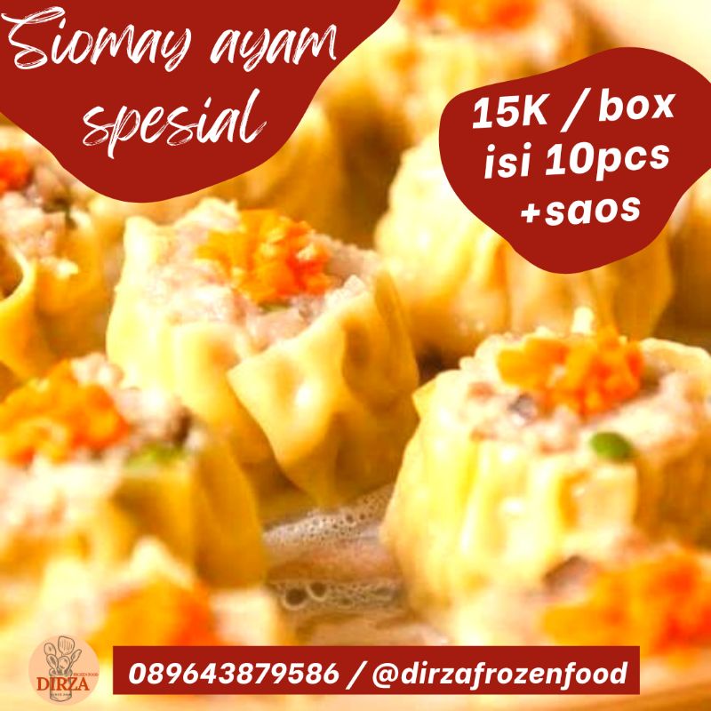 

Siomay Ayam Spesial isi 10pcs + saos (Kemasan Frozen)