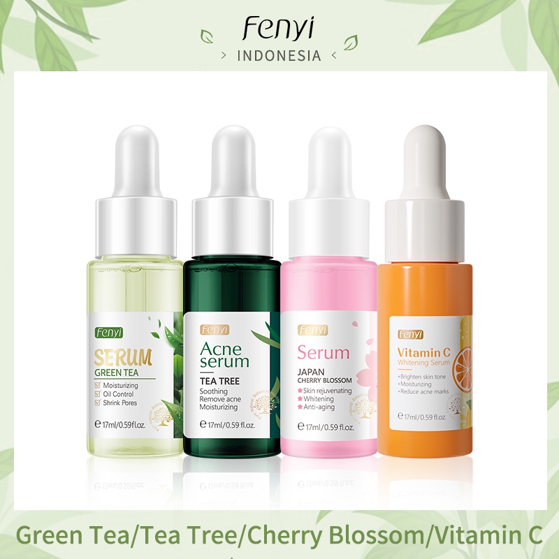 Fenyi Cherry Blossom Serum Vitamin C Tea Tree Green Tea Essence Memudar Bekas Jerawat Bintik 17ml