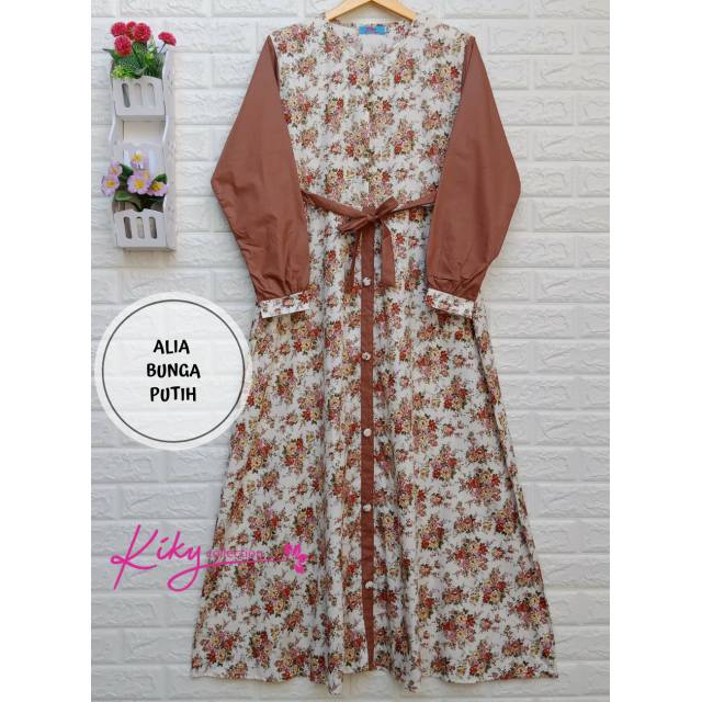 Gamis Katun Jepang Premium Ori Cantik Murah Model Alia XL ld 110cm Jumbo 116cm