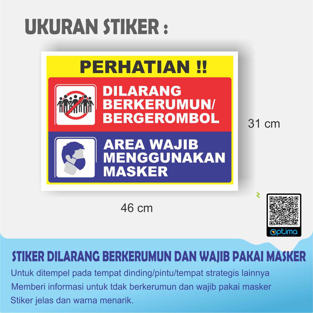 Area Wajib Masker : Stiker Covid19 Wajib Pakai Masker Di ...