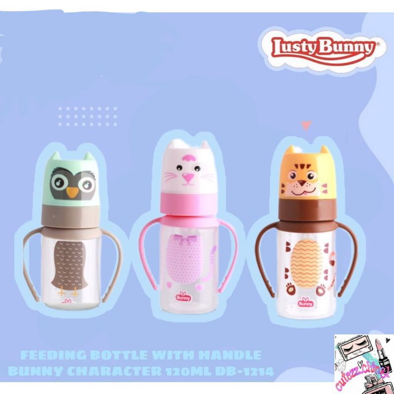 ☃Cutezz_Ching1☃Lusty Bunny Character Feeding Bottle Botol Susu With Handle DB-2414/1214