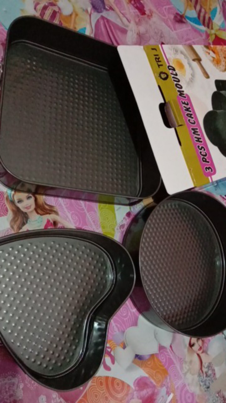 [berat 1kg] Set Loyang Bolu Bongkar Pasang / 3 Pcs Shape Cake Mould Anti Lengket / Springfoam Pan