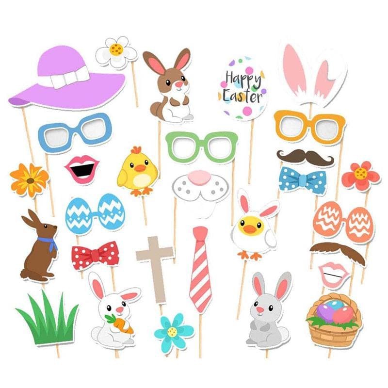 fun prop bunny egg easter isi 29 pcs import photo booth tema paskah