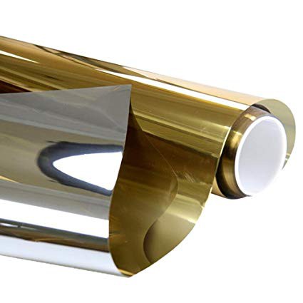 KACA FILM GOLD SILVER REFLECTIVE SPARTA MIRROR KROM EMAS SUNPROTECT 152 CM ROLL