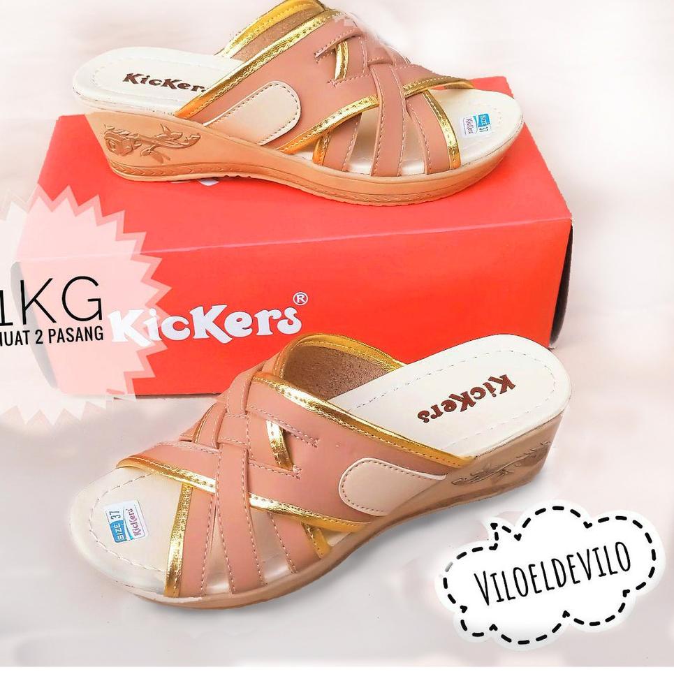 Kickers Wedges Wanita Sandal Wanita(Model RAJUT KICKERS) | ABU.02Jl22ᴼ