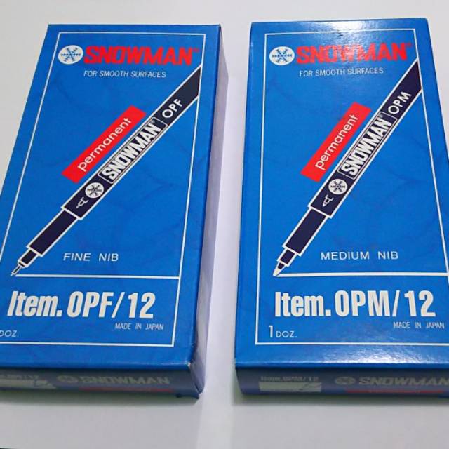 

Permanent Marker OPF spidol SNOWMAN OPM bisa tulis di plastik