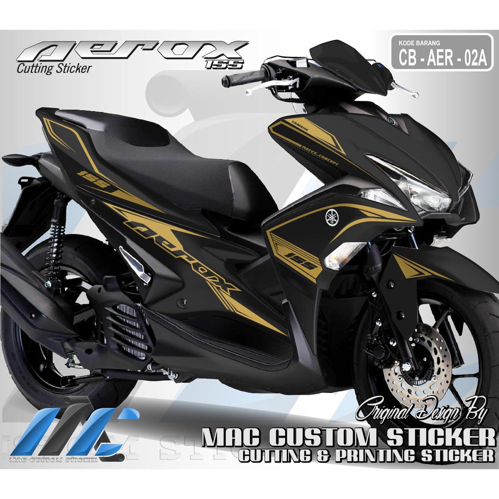 CUTTING STICKER  AEROX STIKER WARNA  GOLD  CB AER 02 