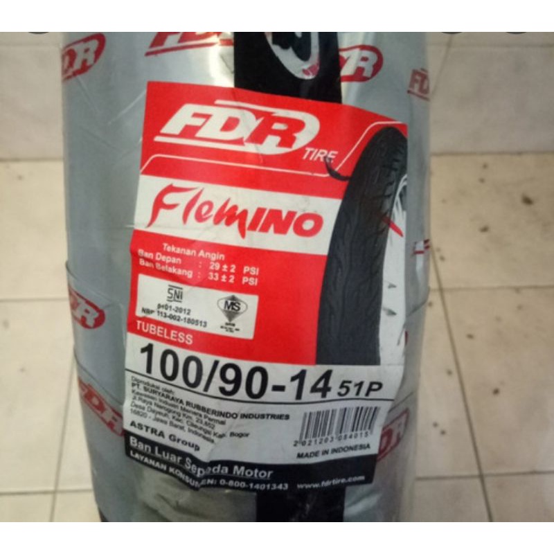 BAN LUAR TUBLESS FDR FLEMINO 100/90.14 MATIC LEXI