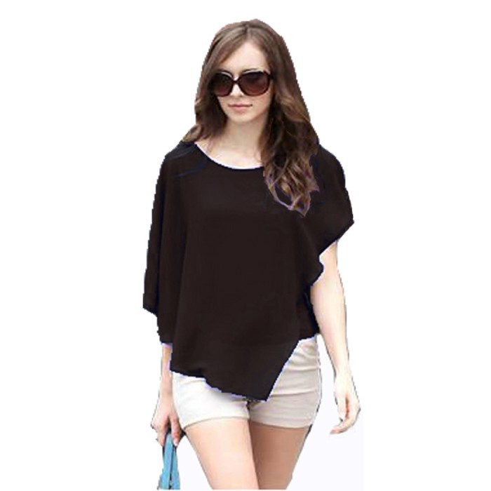 Risk Magic Blouse Wanita Lengan Panjang Korea Putih Blus Atasan K Um22 PT205 Blouse Sifon Kombinasi