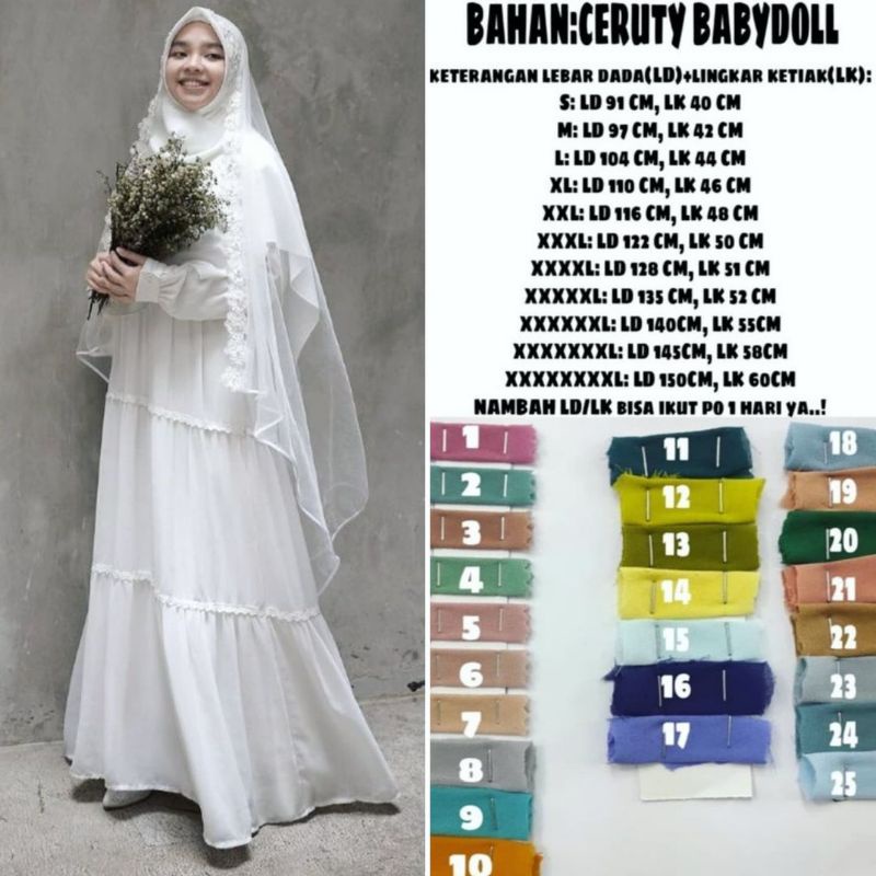 baju gamis pengantin putih akad nikah jumbo bigsize