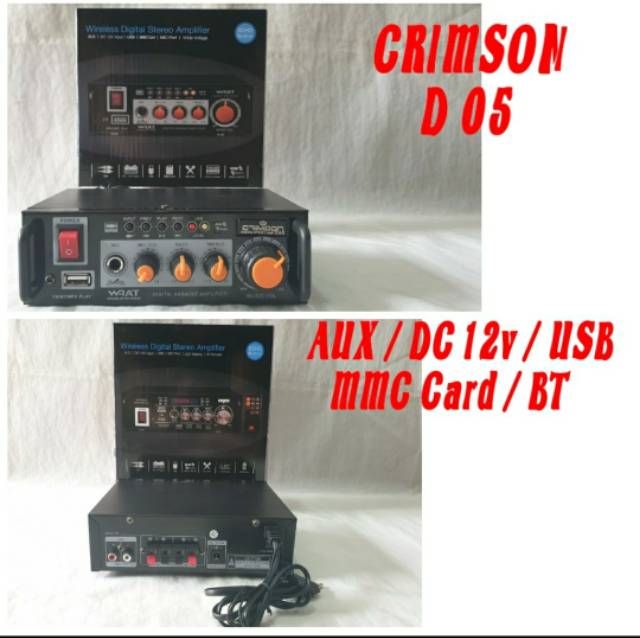 Amplifier CRIMSON D - 05 Ampli Usb Bluetooth Radio - AC - DC Ampli Mini