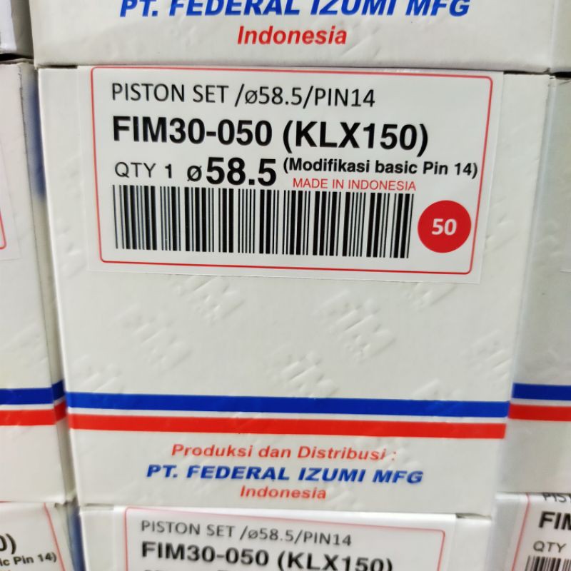 Piston Kit Seher Set FIM 30 Izumi Racing KLX150 Dtraker Harian Diameter 58 58 5 59 59 5 60 pen 14-OS 50