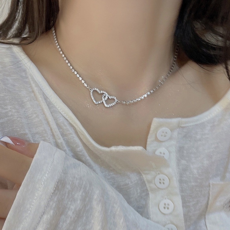 New Sweet Love Choker Necklace Female Light Luxury Clavicle Chain Simple Necklace Accessories Sexy Girl Jewelry