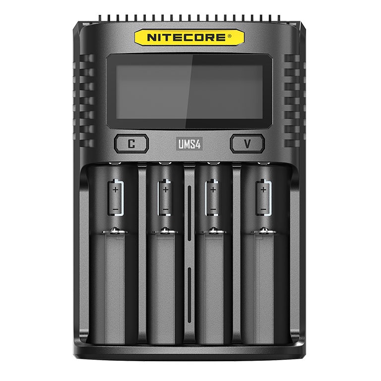 Nitecore Intelligent QC2 USB Charger Baterai 4 Slot 3A Li-ion NiMH - UMS4 - Black