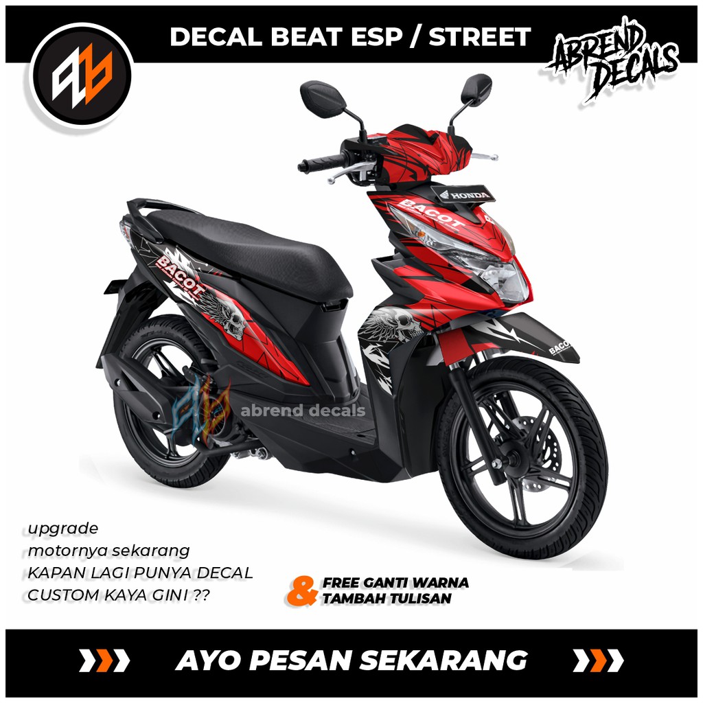 STICKER MOTOR BEAT ESP STREET / STOCK DECAL FULLBODY BEAT ESP / STIKER VARIASI MOTOR BEAT CUSTOM