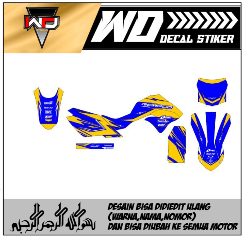 Dekal sticker KLX Dtraker motif simple