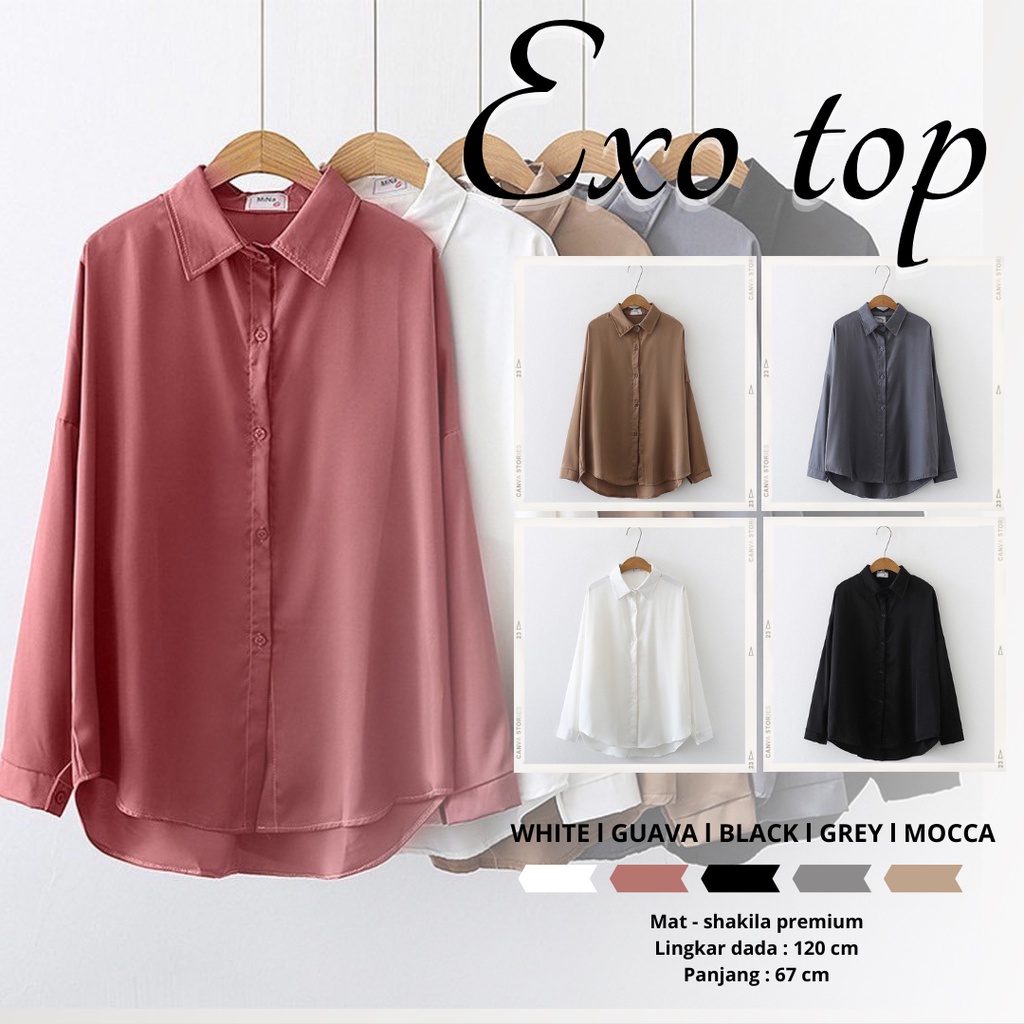 exo top / atasan wanita lengan panjang / kemeja wanita  casual