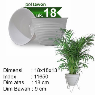 Pot Tawon 18 cm Putih Pot Bunga Kekinian Model Minimalis dan Bersih