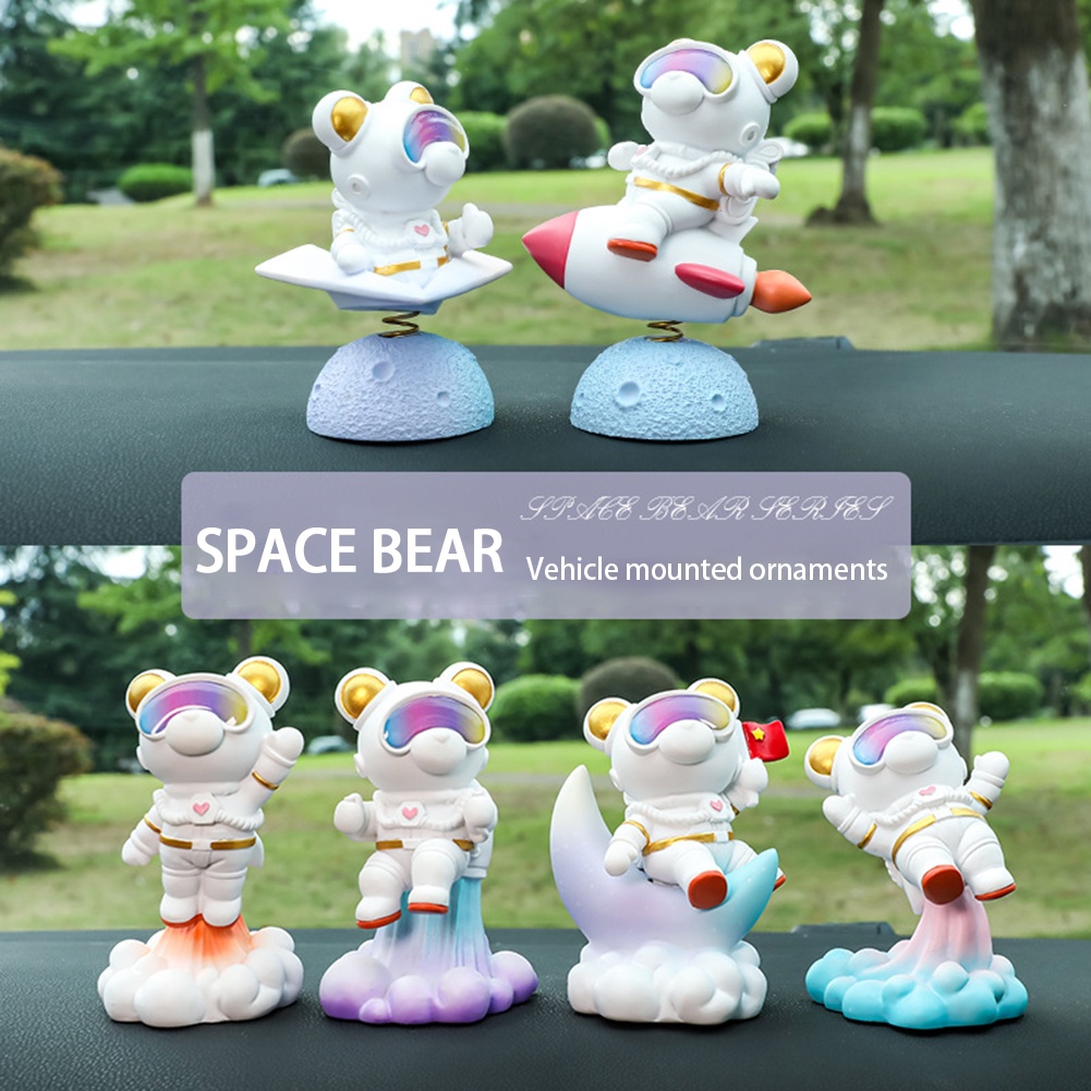 Ornamen Patung Karakter Kartun Astronot Luar Angkasa Bahan Resin Untuk Koleksi