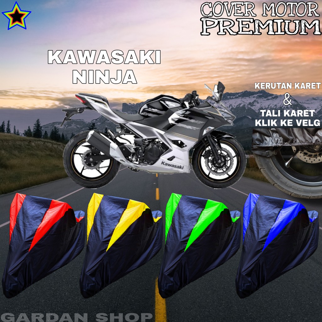 Sarung Motor KAWASAKI NINJA Hitam KOMBINASI Body Cover Penutup Kawasaki PREMIUM