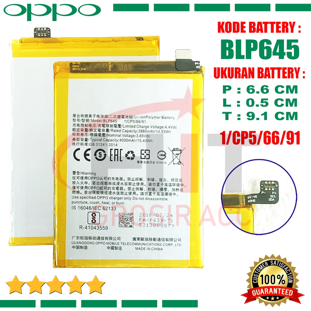 Baterai Battery Ori BLP645 Oppo R11s+ | R11s Plus