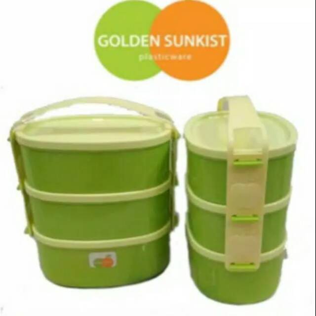 [500gr] Rantang Piknik LONJONG Kecil RPLK 9028 Golden Sunkist PROM