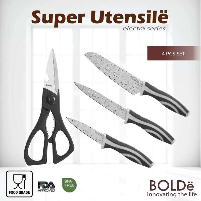 Pisau Set Bolde Super Utensile Electra Series 4pcs Pisau Gunting Bolde Pisau Set 4pcs Bolde