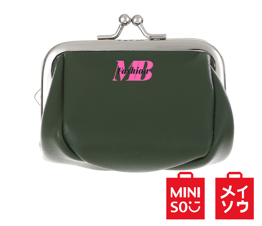 MB - MINISO Dompet koin klip sederhana Wanita Lucu Simple Polos