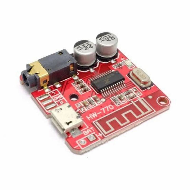 Modul Bluetooth Audio Receiver Mp3 4.1 5.0 Kit mini 3,7V-5V Wireless-Hitam