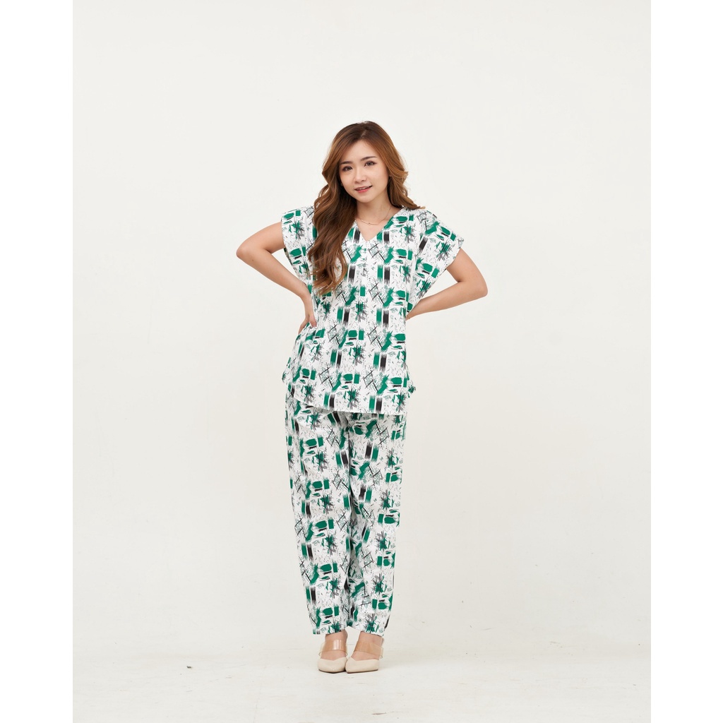 IZANY Piyama One set  Korean allsize Celana Panjang / Set Cel / Daily Set-KOREAN PAINT NEWGREN