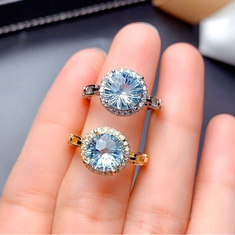 Fashion Natural Blue Topaz Ring