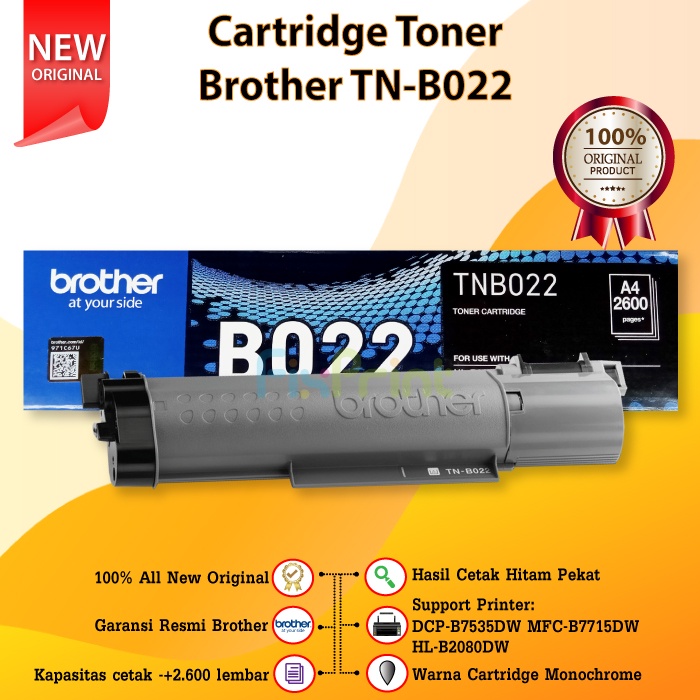 Cartridge Toner Brthr TN-B022 TNB022 Printer DCP-B7535DW MFC-B7715DW