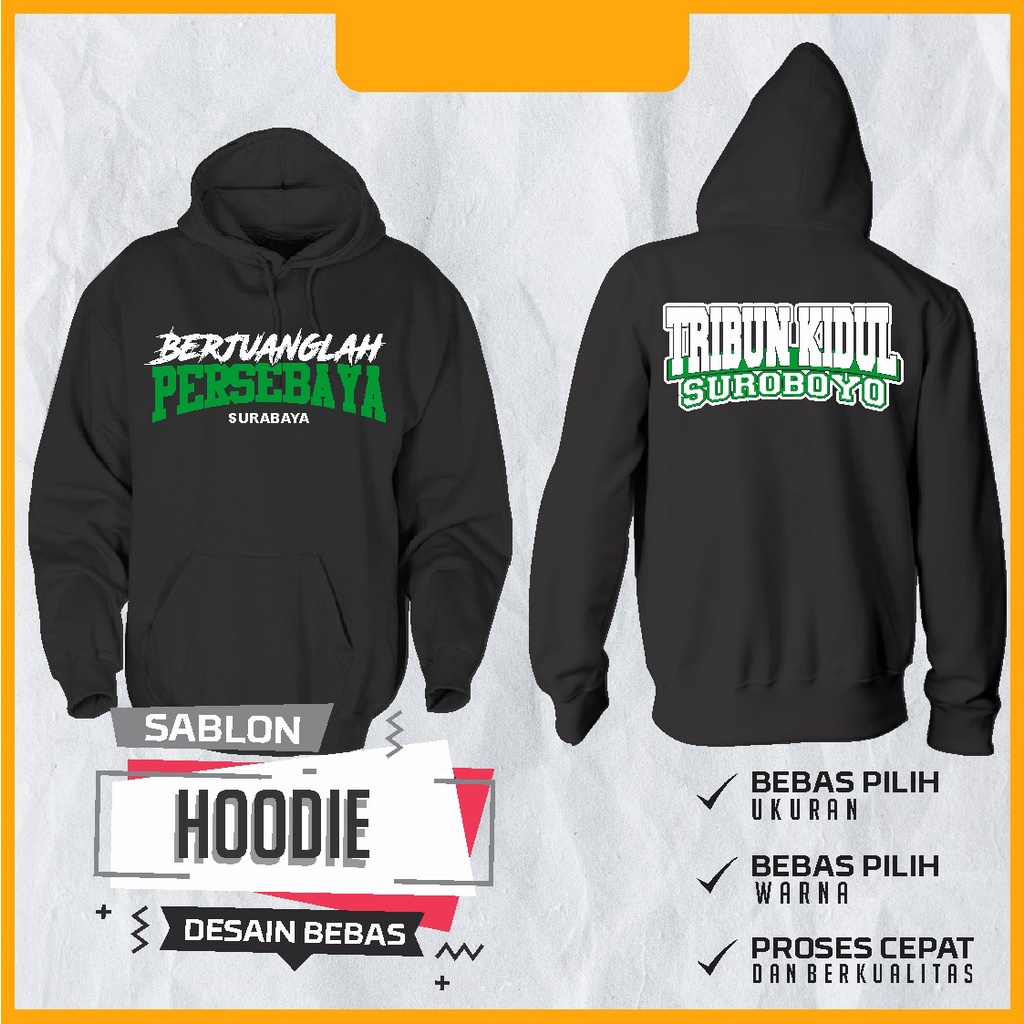 HOODIE TRIBUN KIDUL JUMPER // Bahan Cotton Fleece Tebal Halus Nyaman // Bonek Persebaya