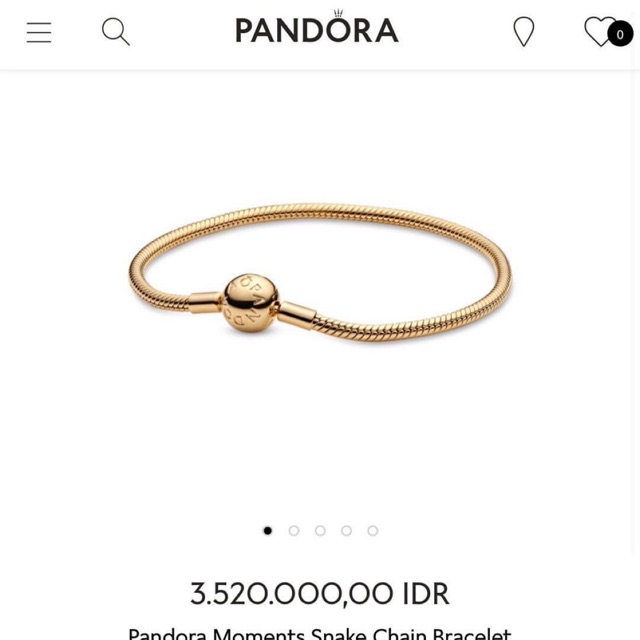 Gelang Pandora Snake Chain Gold